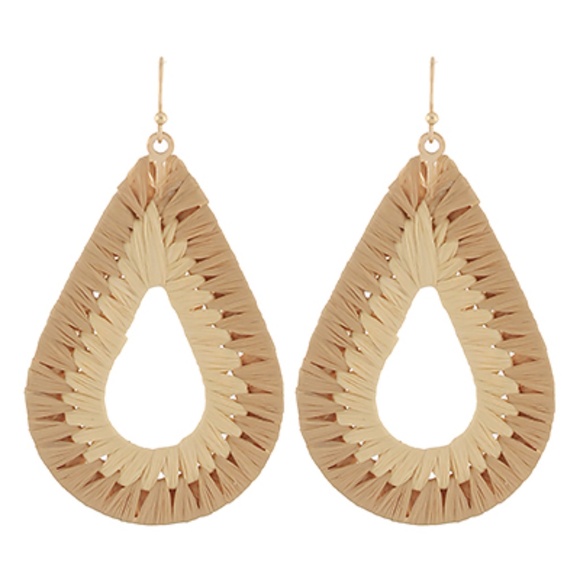 Wrapped Raffia Teardrop Earrings